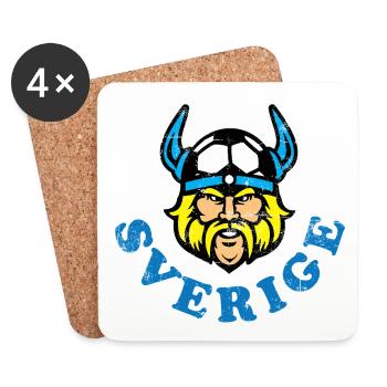 Sverige Schweden Fussball Vikinger - Untersetzer (4er-Set) - Weiß - Vorne