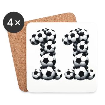 11 Le football - Dessous de verre (lot de 4) - blanc - Devant