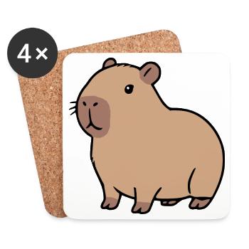 Capybara Wasserschwein  - Untersetzer (4er-Set) - Weiß - Vorne