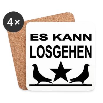 Tauben - Untersetzer (4er-Set) - Weiß - Vorne
