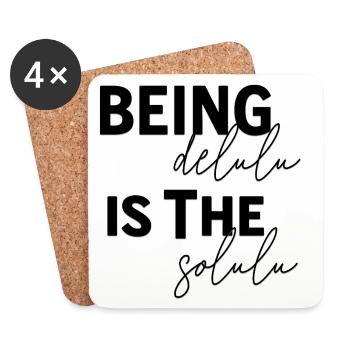 Being Delulu Is The Solulu - Untersetzer (4er-Set) - Weiß - Vorne