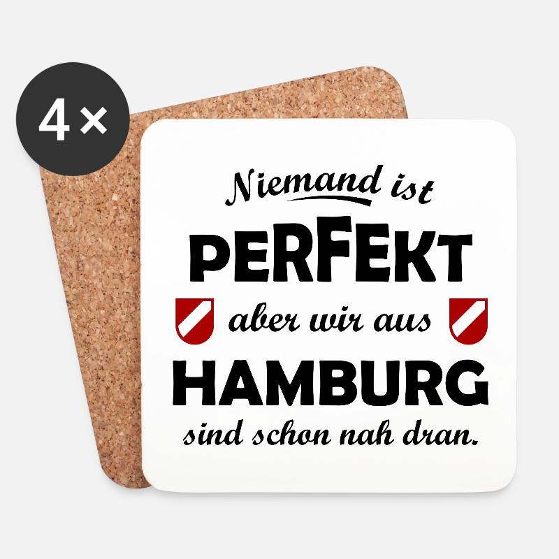 Die Hamburg Fans - Untersetzer (4er-Set) - Weiß