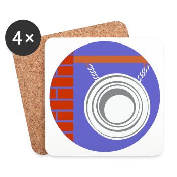 51169_Friseur circle counterpart in front of brick wall - Coasters (set of 4) - white - Front