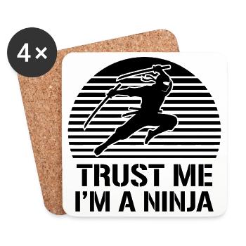 Vertrau mir, ich bin ein Ninja, lustiges Sonnenuntergangsdesign - Untersetzer (4er-Set) - Weiß - Vorne