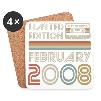 Best of February 2008 Cassette | Limited Edition - Coasters (set of 4) - white - Front