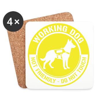 Nicht freundlicher Hund arbeitet lustiges Meme - Untersetzer (4er-Set) - Weiß - Vorne