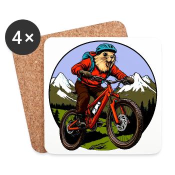 Marmots Bike - Coasters (set of 4) - white - Front