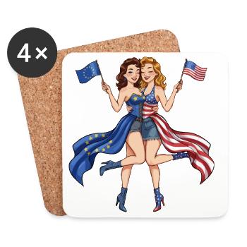Friends of Europe and America - Coasters (set of 4) - white - Front