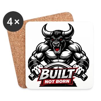 Bodybuilder /  Minotaurus / Built not born         - Untersetzer (4er-Set) - Weiß - Vorne