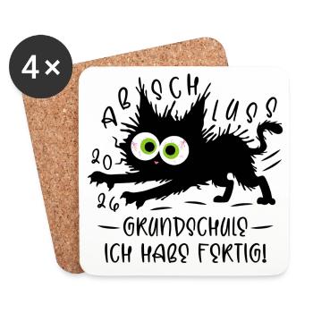 Graduation 2026 Elementary School I've Finished Cat - Coasters (set of 4) - white - Front