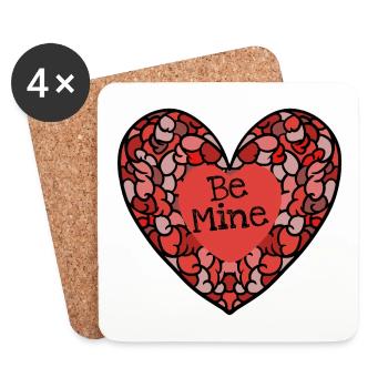 Be Mine Intricate Heart Mosaik - Untersetzer (4er-Set) - Weiß - Vorne