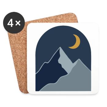 Midnight Mountain Serenity - Coasters (set of 4) - white - Front