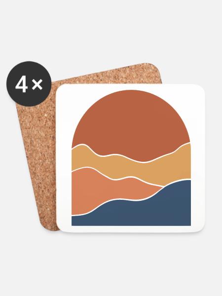 Warm Horizon Layers - Coasters (set of 4) - white