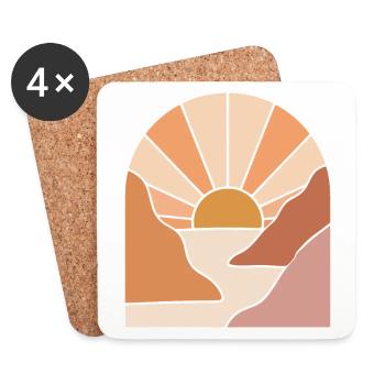 Sunlit Canyon Path - Coasters (set of 4) - white - Front