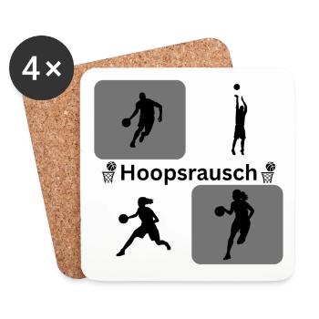 Basketball Silhouetten Dynamik - Untersetzer (4er-Set) - Weiß - Vorne