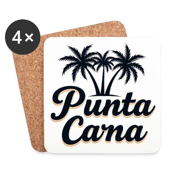 Punta Cana Karibik Urlaub mit Palmen - Untersetzer (4er-Set) - Weiß - Vorne