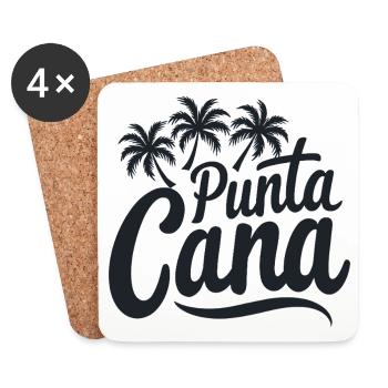 Punta Cana Karibik Urlaub mit Palmen - Untersetzer (4er-Set) - Weiß - Vorne