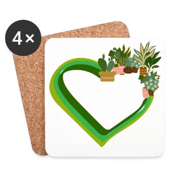 Plant Lover Love Plants Succulent Flower - Coasters (set of 4) - white - Front