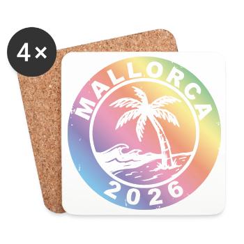 Mallorca 2026 Colorful - Coasters (set of 4) - white - Front