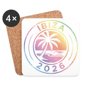 Ibiza 2026 Colorée - Dessous de verre (lot de 4) - blanc - Devant