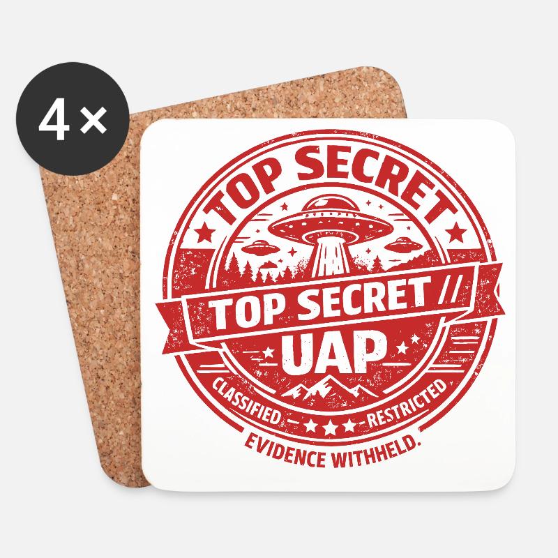 TOP SECRET UAP EVIDENCE WITHHELD. - Untersetzer (4er-Set) - Weiß