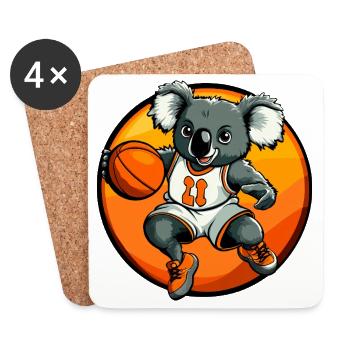 Basketteur Koala - Dessous de verre (lot de 4) - blanc - Devant