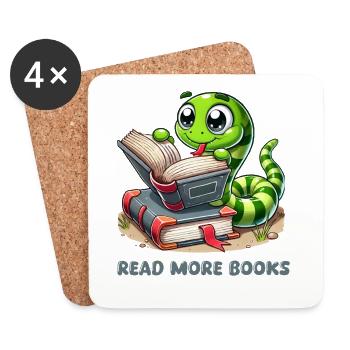 Schlange Bücher Comic - Untersetzer (4er-Set) - Weiß - Vorne