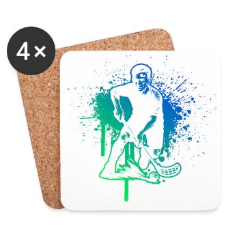 Floorball motif for real lovers - Coasters (set of 4) - white - Front