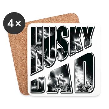 Étoile de brouillard Papa Husky - Dessous de verre (lot de 4) - blanc - Devant