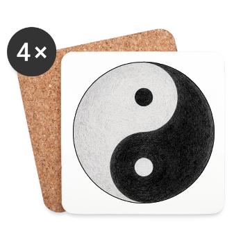 Yin and Yang Symbol - Coasters (set of 4) - white - Front