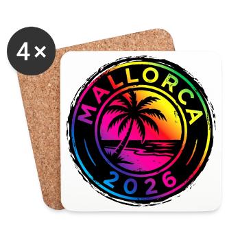 Mallorca 2026 Colorful - Coasters (set of 4) - white - Front