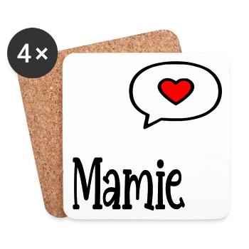 Mamie Grand-mère - Dessous de verre (lot de 4) - blanc - Devant