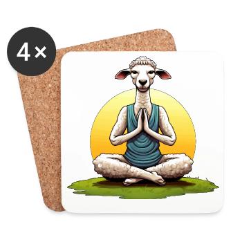 Yoga Schaf - Untersetzer (4er-Set) - Weiß - Vorne