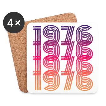 Millésime 1976 - Dessous de verre (lot de 4) - blanc - Devant