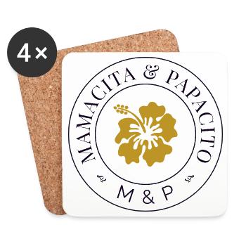 Hibiskussiegel-M&P-Logo - Untersetzer (4er-Set) - Weiß - Vorne