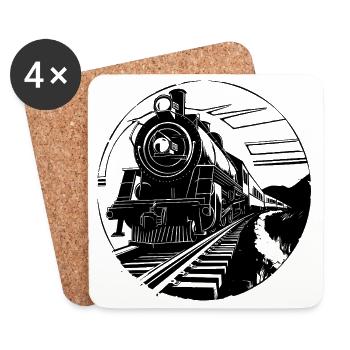 Railway Drawing - Coasters (set of 4) - white - Front