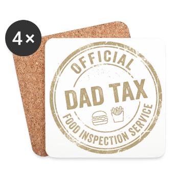 Official Dad Tax Food Inspection Service Stamp - Coasters (set of 4) - white - Front