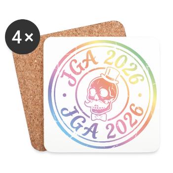 Jga 2026 Skull Bachelor Party - Coasters (set of 4) - white - Front