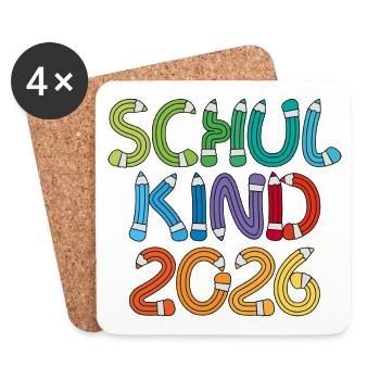 School Child 2026 School Enrollment Back to School - Coasters (set of 4) - white - Front