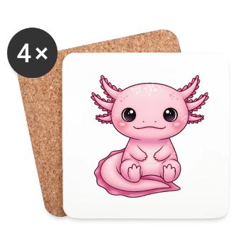 Bébé Dragon Rose de Kawaii - Dessous de verre (lot de 4) - blanc - Devant