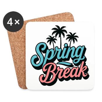 Spring Break Palmen Retro Urlaub Party - Untersetzer (4er-Set) - Weiß - Vorne