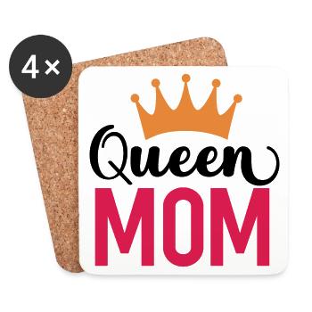 Queen Mom - Untersetzer (4er-Set) - Weiß - Vorne