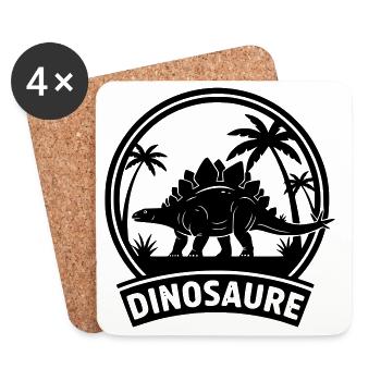 Dinosaur 3 - Coasters (set of 4) - white - Front