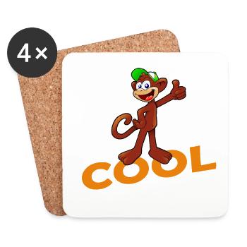 COOL MONKEY - Coasters (set of 4) - white - Front