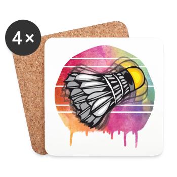 Badminton Federball - Coasters (set of 4) - white - Front