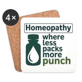Homeopathy Where Less Packs More Punch Profession - Coasters (set of 4) - white - Front