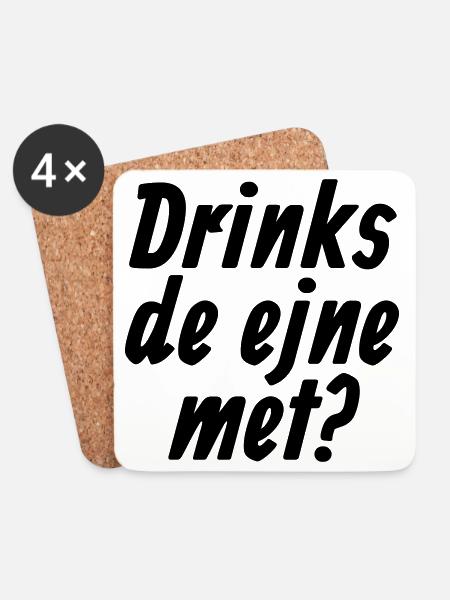 Drinks de ejne met - Et Kölsche Jrundjesetz §10 - Untersetzer (4er-Set) - Weiß