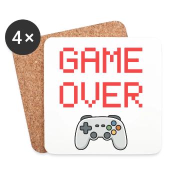 Game Over – Gamer Controller T-Shirt - Dessous de verre (lot de 4) - blanc - Devant