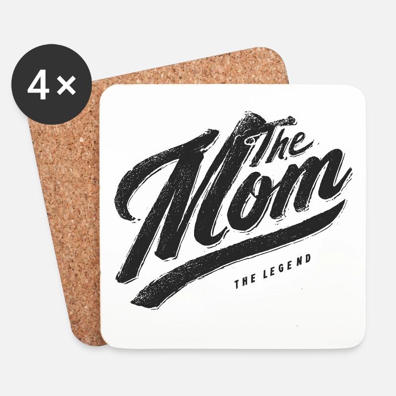 The Mom The Legend Vintage Script - Coasters (set of 4) - white