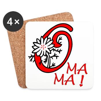 Mom Grandma Heart - Coasters (set of 4) - white - Front